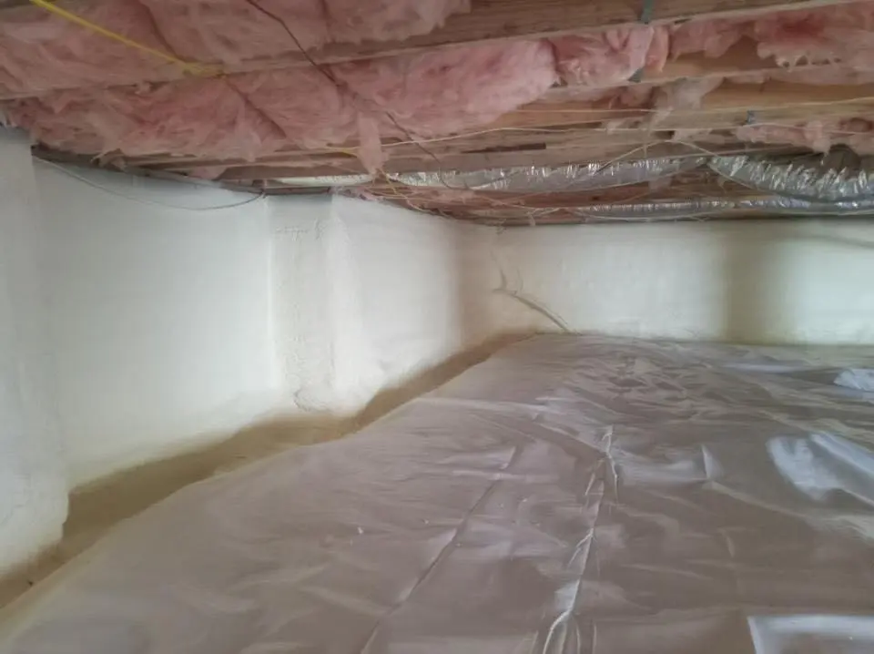 Crawl space encapsulation with closed-cell spray foam for Spray Foam Roofing in Baldwinsville