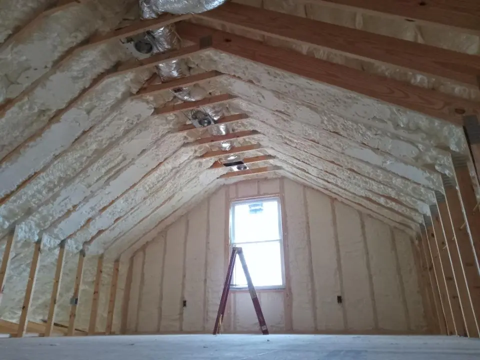 Spray foam roofing application for Crawl Space Insulation project in Baldwinsville